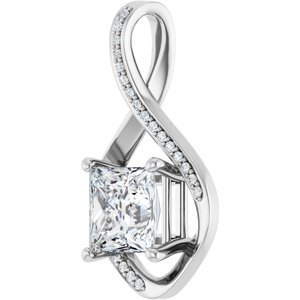 14K X1 White Gold 7.5x7.5 mm Square Pendant Mounting – image 3