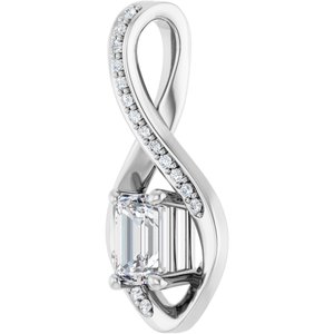 Sterling Silver 6x4 mm Emerald Pendant Mounting – image 3