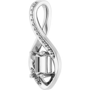 18K White Gold 6x4 mm Emerald Pendant Mounting – image 4