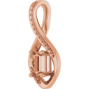 10K Rose Gold 6x4 mm Emerald Pendant Mounting – image 4