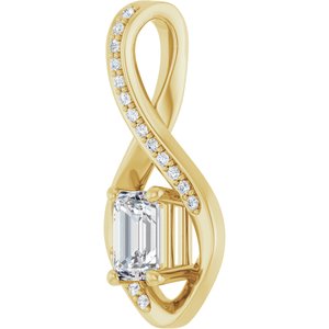 18K Yellow Gold 6x4 mm Emerald Pendant Mounting – image 3
