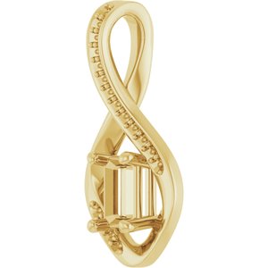 18K Yellow Gold 6x4 mm Emerald Pendant Mounting – image 4