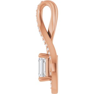 10K Rose Gold 6x4 mm Emerald Pendant Mounting – image 5