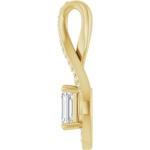 18K Yellow Gold 6x4 mm Emerald Pendant Mounting – image 5