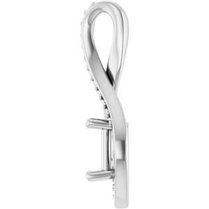 14K White Gold 6x4 mm Emerald Pendant Mounting – image 6