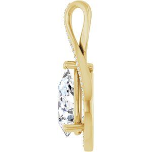 14K Yellow Gold 12x8 mm Pear Pendant Mounting – image 5