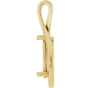 10K Yellow Gold 12x8 mm Pear Pendant Mounting – image 6