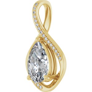 10K Yellow Gold 12x8 mm Pear Pendant Mounting – image 3