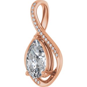 10K Rose Gold 12x8 mm Pear Pendant Mounting – image 3