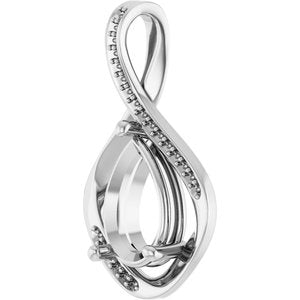 10K White Gold 12x8 mm Pear Pendant Mounting – image 4