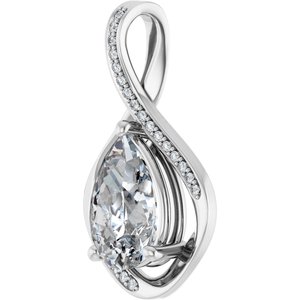 14K White Gold 12x8 mm Pear Pendant Mounting – image 3