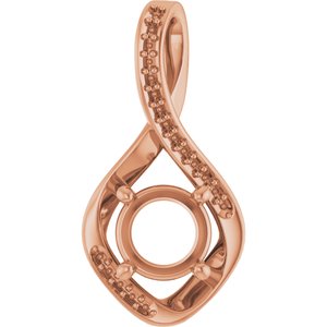10K Rose Gold 7 mm Round Pendant Mounting – image 2