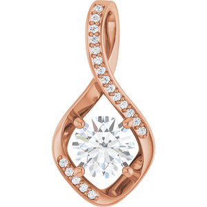 14K Rose Gold 7 mm Round Pendant Mounting