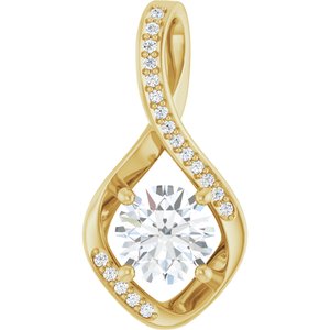 18K Yellow Gold 7 mm Round Pendant Mounting