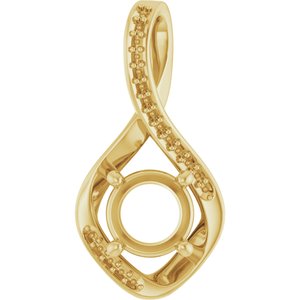 18K Yellow Gold 7 mm Round Pendant Mounting – image 2