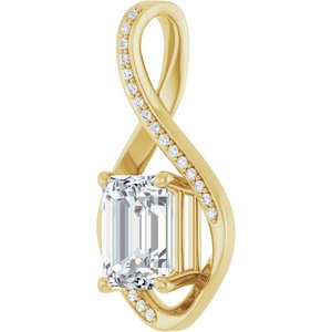 14K Yellow Gold 9x7 mm Emerald Pendant Mounting – image 3