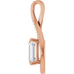 18K Rose Gold 9x7 mm Emerald Pendant Mounting – image 5