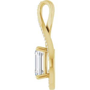 14K Yellow Gold 9x7 mm Emerald Pendant Mounting – image 5
