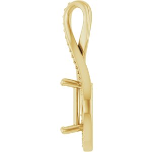 18K Yellow Gold 9x7 mm Emerald Pendant Mounting – image 6