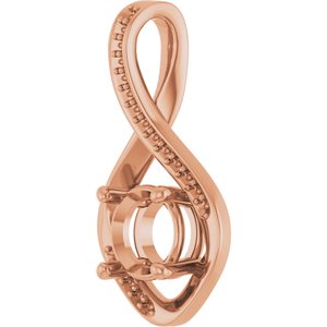 18K Rose Gold 7 mm Round Pendant Mounting – image 4