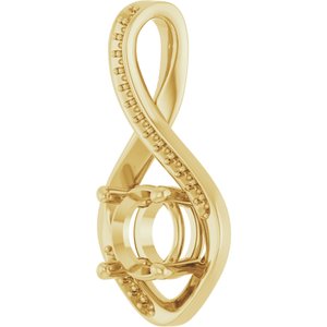 10K Yellow Gold 7 mm Round Pendant Mounting – image 4