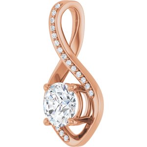 14K Rose Gold 7 mm Round Pendant Mounting – image 3