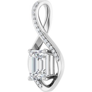 Continuum Sterling Silver 8x6 mm Emerald Pendant Mounting – image 3
