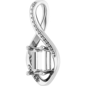 Continuum Sterling Silver 8x6 mm Emerald Pendant Mounting – image 4