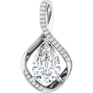 Sterling Silver 12x8 mm Pear Pendant Mounting