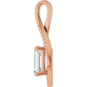 10K Rose Gold 8x6 mm Emerald Pendant Mounting – image 5