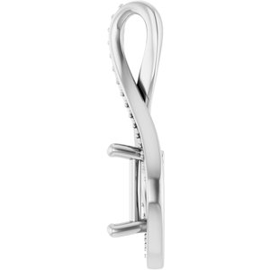 14K White Gold 8x6 mm Emerald Pendant Mounting – image 6