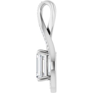 Continuum Sterling Silver 8x6 mm Emerald Pendant Mounting – image 5