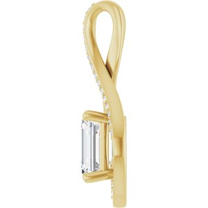 18K Yellow Gold 8x6 mm Emerald Pendant Mounting – image 5