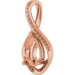 10K Rose Gold 10x7 mm Pear Pendant Mounting – image 4