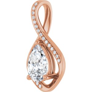18K Rose Gold 10x7 mm Pear Pendant Mounting – image 3