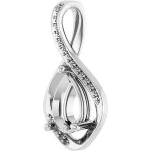 14K X1 White Gold 10x7 mm Pear Pendant Mounting – image 4