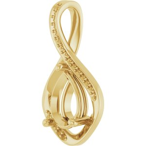 10K Yellow Gold 10x7 mm Pear Pendant Mounting – image 4
