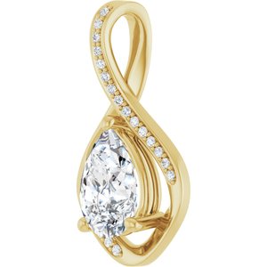 14K Yellow Gold 10x7 mm Pear Pendant Mounting – image 3