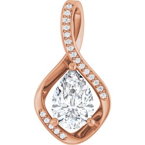 18K Rose Gold 10x7 mm Pear Pendant Mounting
