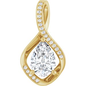 18K Yellow Gold 10x7 mm Pear Pendant Mounting