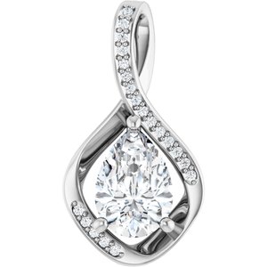 Continuum Sterling Silver 10x7 mm Pear Pendant Mounting