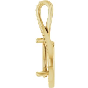 14K Yellow Gold 10x7 mm Pear Pendant Mounting – image 6