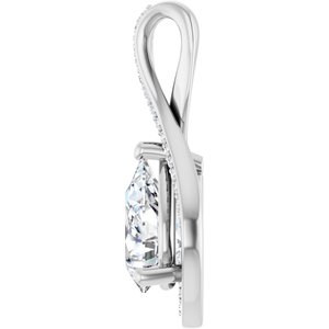 14K White Gold 10x7 mm Pear Pendant Mounting – image 5