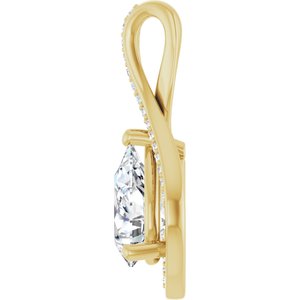14K Yellow Gold 10x7 mm Pear Pendant Mounting – image 5