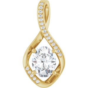14K Yellow Gold 9x7 mm Oval Pendant Mounting