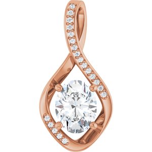 14K Rose Gold 9x7 mm Oval Pendant Mounting