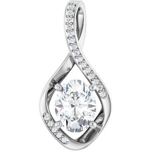 Platinum 9x7 mm Oval Pendant Mounting