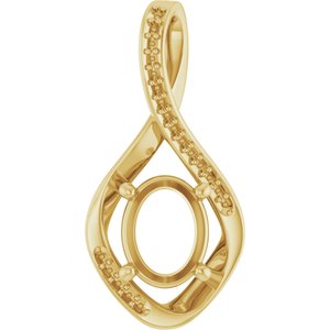 10K Yellow Gold 9x7 mm Oval Pendant Mounting – image 2