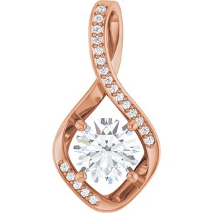 10K Rose Gold 7.4 mm Round Pendant Mounting