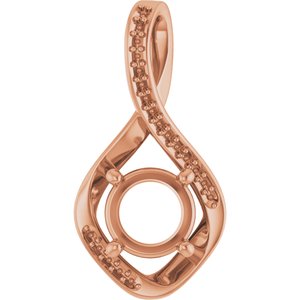 14K Rose Gold 7.4 mm Round Pendant Mounting – image 2